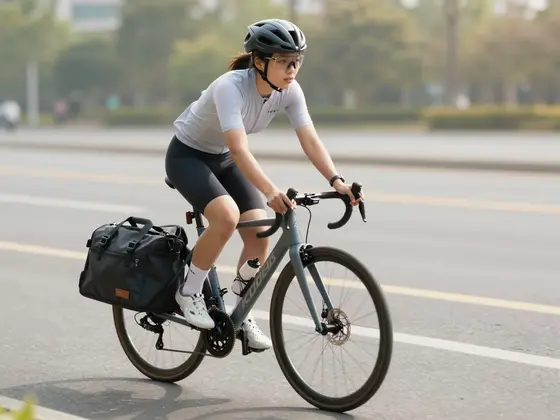 Professional cycling on a calm urban route