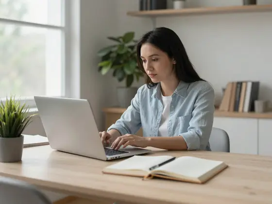 Professional working from a bright home office