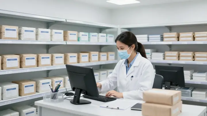 Organised pharmacy operations workspace