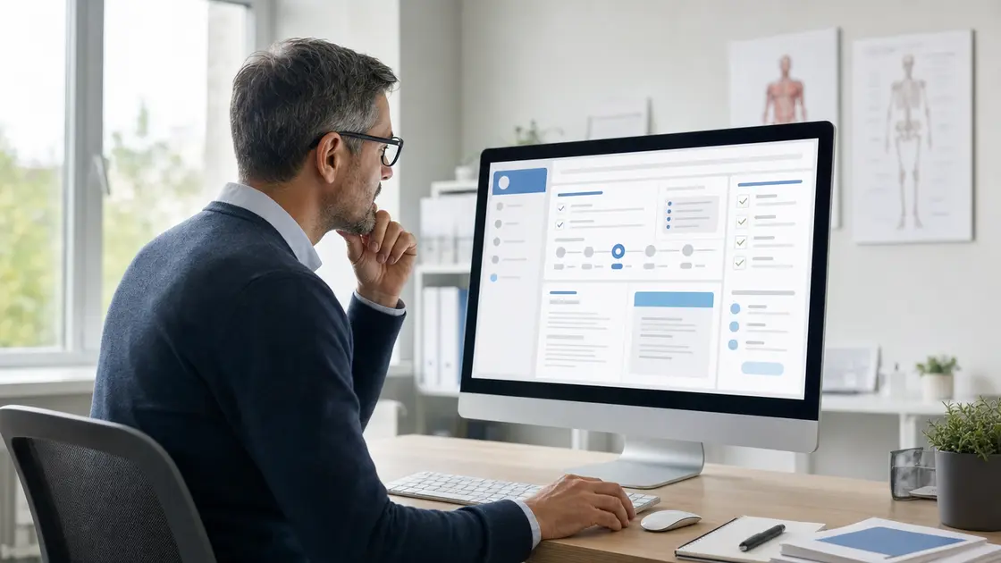Clinician reviewing a digital healthcare platform